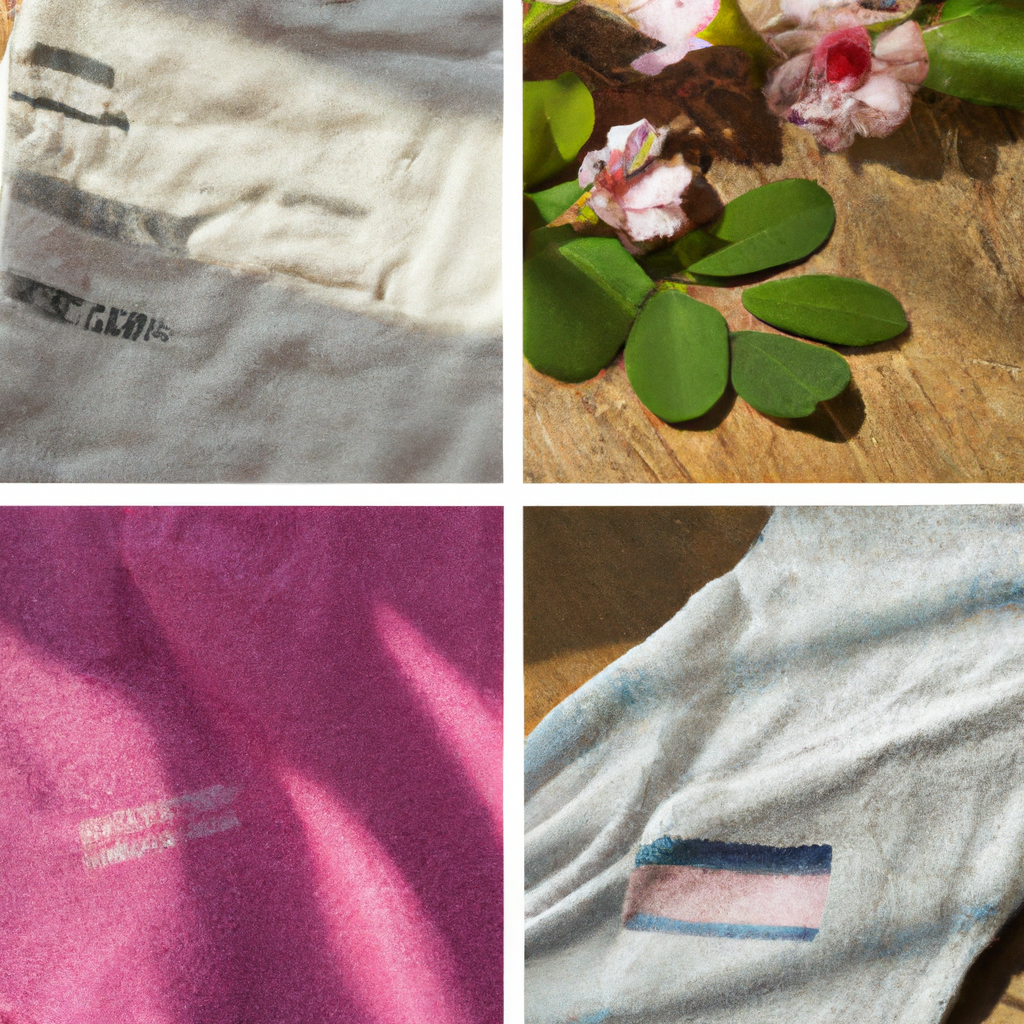 Close-up of t-shirt fabric textures showing cotton, polyester, and linen.